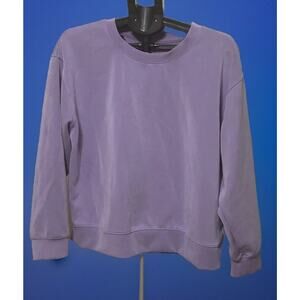 A New Day Women's Pullover Sand-wash Purple Sweatshirt Ultra Soft Size Large